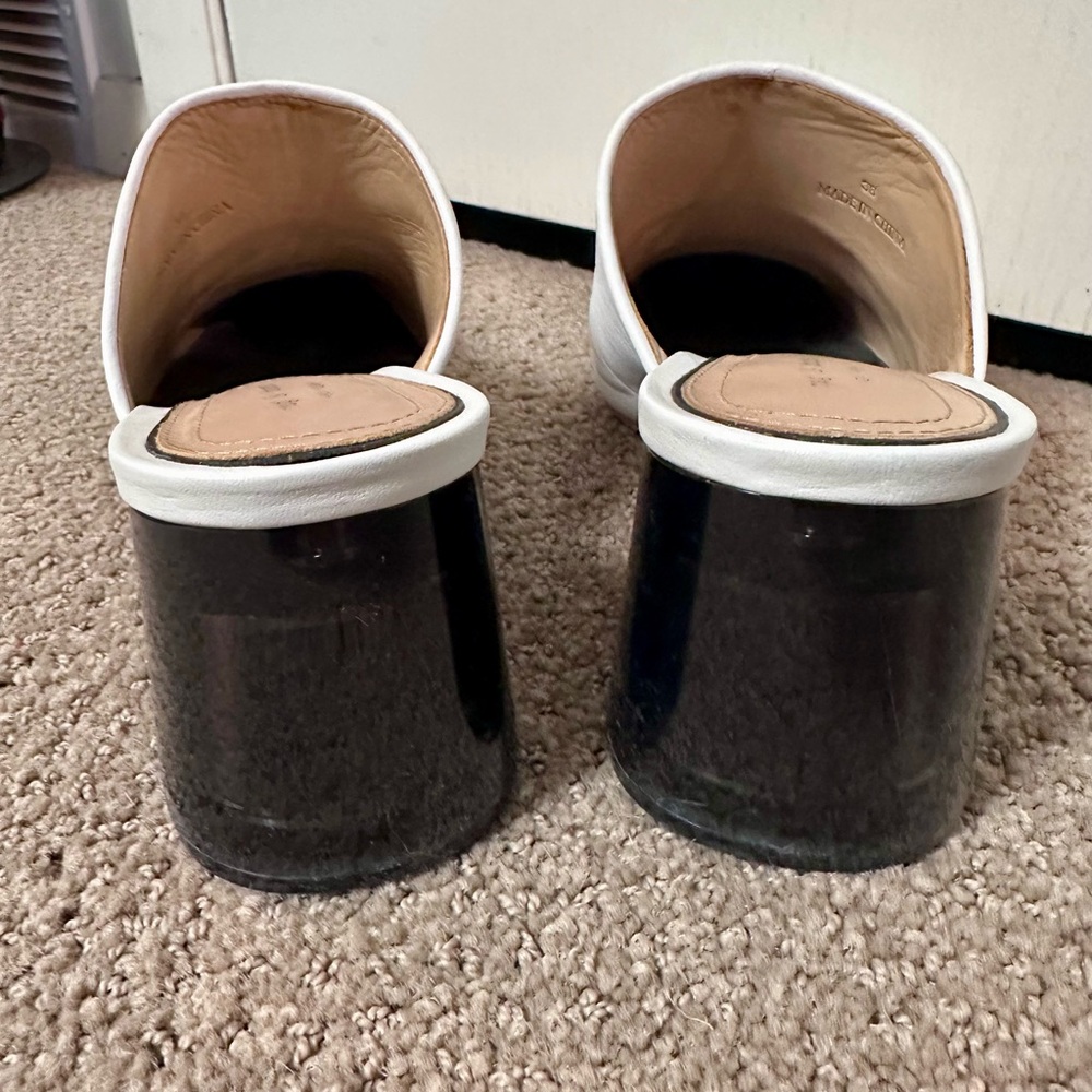 Rag & Bone Millie White Leather Heel Mule - size 38 / 8 - Picture 6 of 11